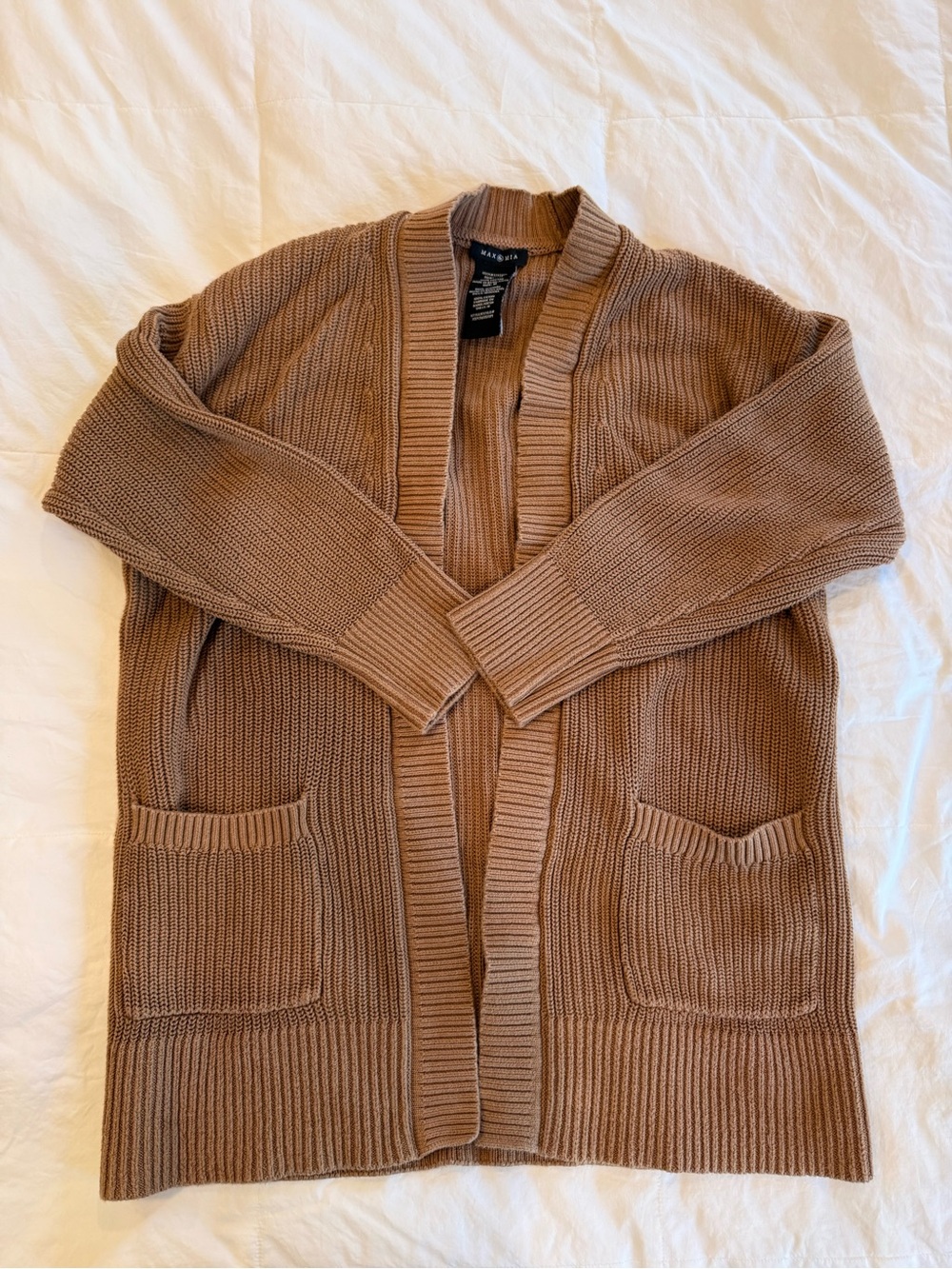 Women's Open-Front Longline Cardigan - Brown